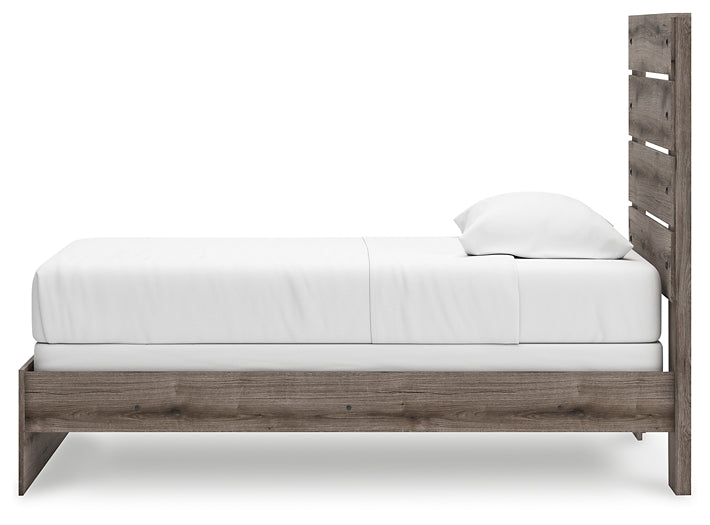 Graystorm Twin Panel Bed with Mirrored Dresser