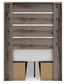 Graystorm Twin Panel Bed with Storage with Mirrored Dresser and Chest