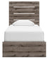 Graystorm Twin Panel Bed with Storage with Mirrored Dresser and Chest
