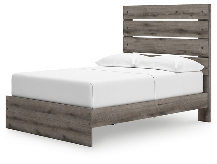 Graystorm Full Panel Bed with Storage with Mirrored Dresser, Chest and Nightstand