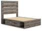 Graystorm Full Panel Bed with Storage with Mirrored Dresser and Chest