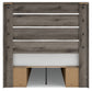 Graystorm Full Panel Bed with Storage with Mirrored Dresser and Chest