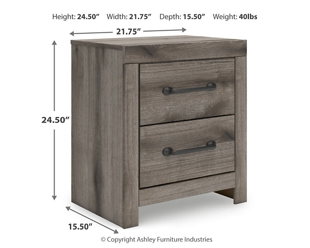 Graystorm Twin Panel Bed with Storage with Mirrored Dresser, Chest and Nightstand
