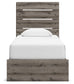 Graystorm Twin Panel Storage Bed with Mirrored Dresser and Nightstand