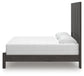 King Panel Bed with Mirrored Dresser