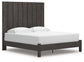 King Panel Bed with Mirrored Dresser, Chest and Nightstand