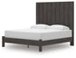 King Panel Bed with Mirrored Dresser, Chest and Nightstand