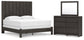 King Panel Bed with Mirrored Dresser