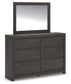 Queen Panel Storage Bed with Mirrored Dresser
