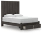 Queen Panel Storage Bed with Mirrored Dresser