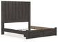 King Panel Storage Bed with Mirrored Dresser, Chest and Nightstand