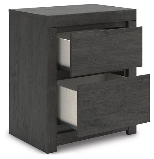 King Panel Storage Bed with Mirrored Dresser, Chest and Nightstand