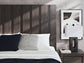 King Panel Bed with Mirrored Dresser, Chest and Nightstand