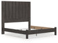 King Panel Bed with Mirrored Dresser and Nightstand
