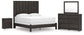 King Panel Bed with Mirrored Dresser and Nightstand