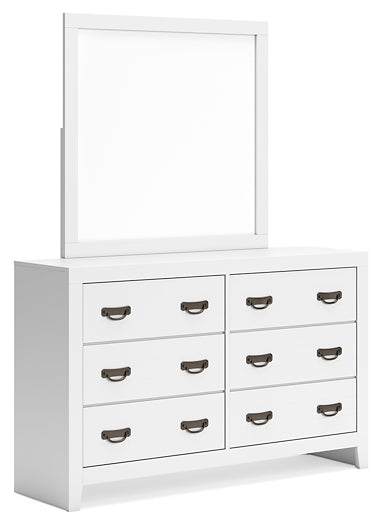 Binterglen California King Panel Bed with Mirrored Dresser, Chest and Nightstand