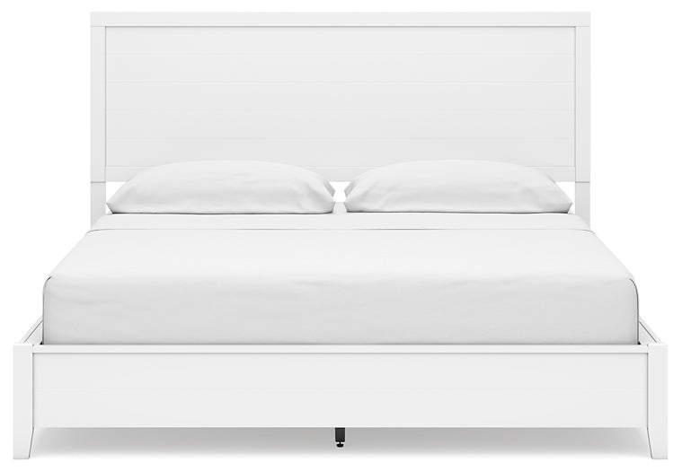 Binterglen California King Panel Bed with Mirrored Dresser, Chest and Nightstand
