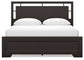 Covetown California King Panel Bed with Mirrored Dresser and Chest