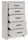 Cayboni Twin Panel Bed with Mirrored Dresser and Chest