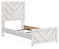 Cayboni Twin Panel Bed with Mirrored Dresser and Chest