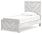 Cayboni Twin Panel Bed with Mirrored Dresser, Chest and Nightstand