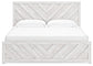 Cayboni King Panel Bed with Mirrored Dresser, Chest and Nightstand