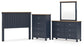 Landocken Full Panel Headboard with Mirrored Dresser and Chest