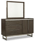 Arkenton King Panel Bed with Mirrored Dresser