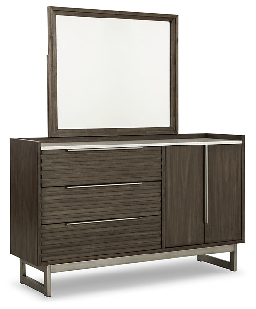 Arkenton Queen Panel Bed with Mirrored Dresser and Chest
