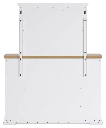 Ashbryn California King Panel Storage Bed with Mirrored Dresser and Chest