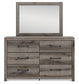 Graystorm Twin Panel Storage Bed with Mirrored Dresser