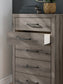 Graystorm Full Panel Bed with Storage with Mirrored Dresser and Chest