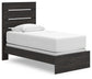 Hollivern Twin Panel Bed with Mirrored Dresser and Nightstand
