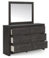 Hollivern Twin Panel Bed with Mirrored Dresser, Chest and Nightstand