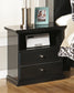 Maribel Twin Panel Bed with Mirrored Dresser, Chest and Nightstand
