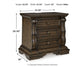 Maylee King Upholstered Bed with Mirrored Dresser, Chest and Nightstand
