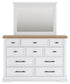 Ashbryn King Panel Storage Bed with Mirrored Dresser