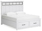 Ashbryn King Panel Storage Bed with Mirrored Dresser