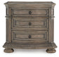 Ardenfield King Upholstered Sleigh Bed with Mirrored Dresser and Nightstand