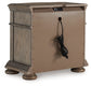 Ardenfield King Upholstered Sleigh Bed with Mirrored Dresser and Nightstand