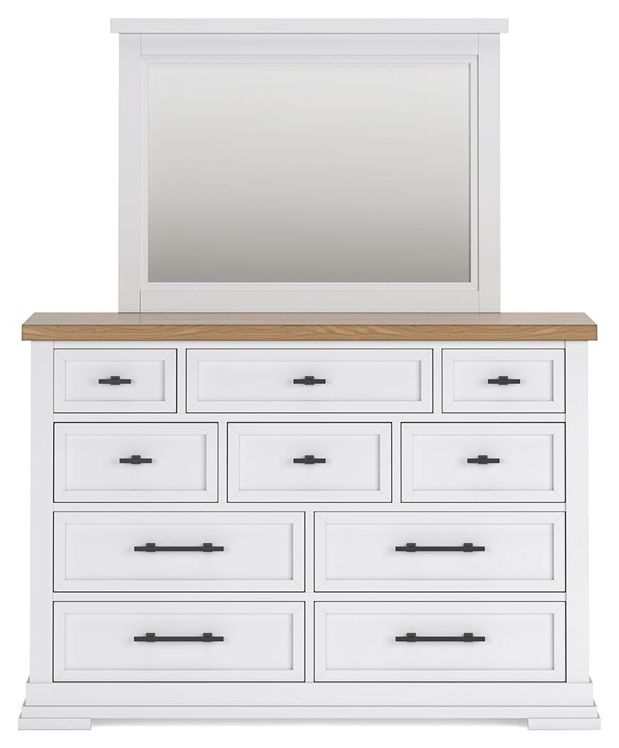 Ashbryn California King Panel Storage Bed, Dresser, Mirror and Nightstand