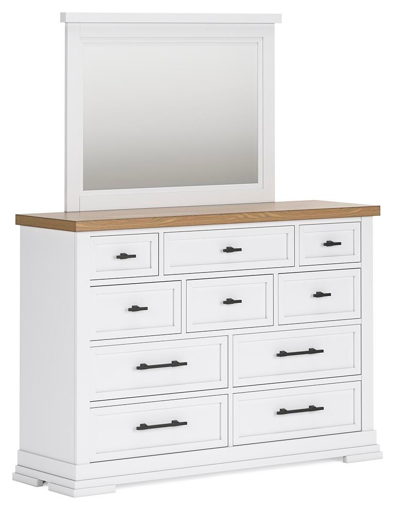 Ashbryn California King Panel Storage Bed, Dresser, Mirror and Nightstand