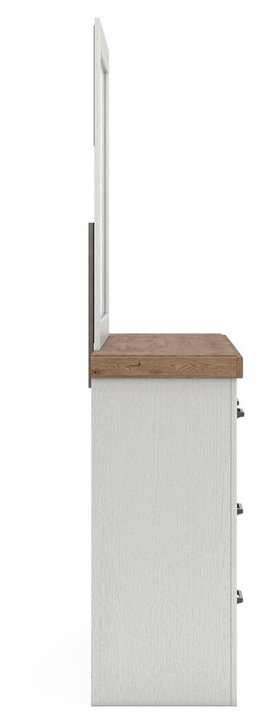 Savonport King Panel Bed with Storage, Dresser and Mirror