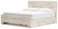 Lawroy King Panel Bed with Storage, Dresser and Mirror