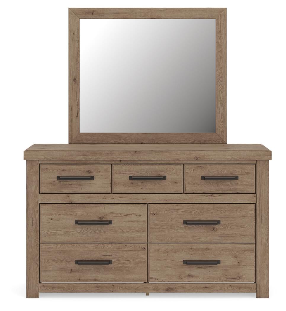 Garistyn King Panel Storage Bed. Dresser, Mirror and Nightstand