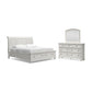 Robbinsdale California King Sleigh Bed with Storage with Mirrored Dresser