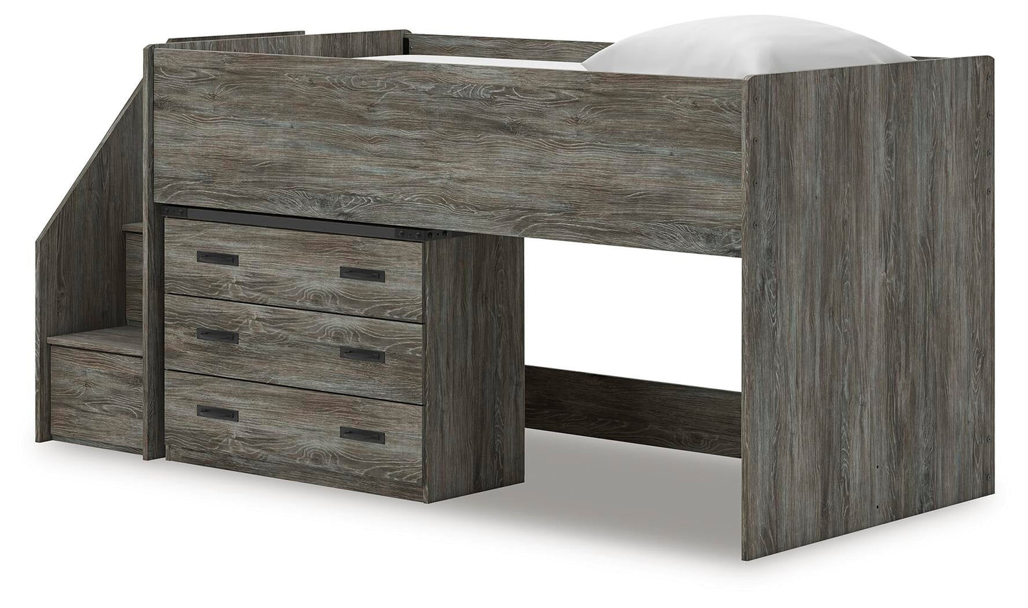 Frandern Twin Loft Bed with Drawer Storage
