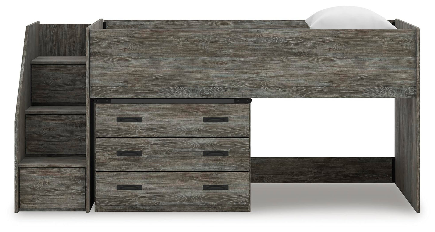Frandern Twin Loft Bed with Drawer Storage