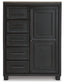 Foyland Queen Panel Storage Bed with Mirrored Dresser and Chest