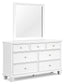 Fortman California King Panel Bed with Mirrored Dresser and 2 Nightstands